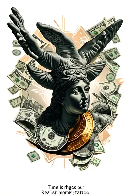 time is money tattoo design idea