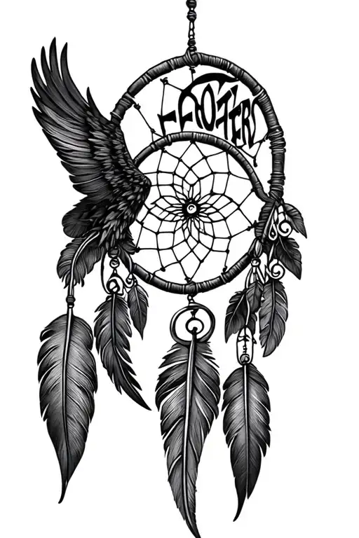 "Foo Fighters" "Foo Fighters" dream catcher with foo fighters logo tattoo design idea