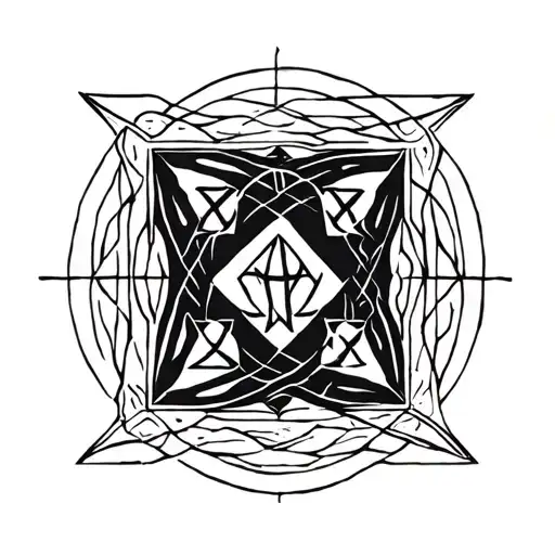 Bind rune with the following runes: fehu, uruz, gebo, wunjo and sowilo tattoo design idea