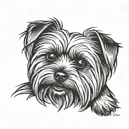 Yorkshire terrier dog tattoo design idea