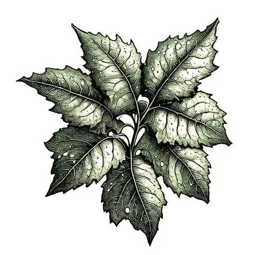 English ivy leaf tattoo design idea