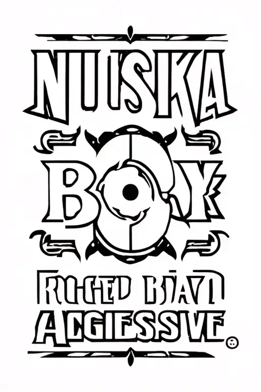 text saying NUSHKA BOY tattoo design idea