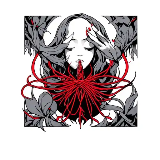 Red String tattoo design idea