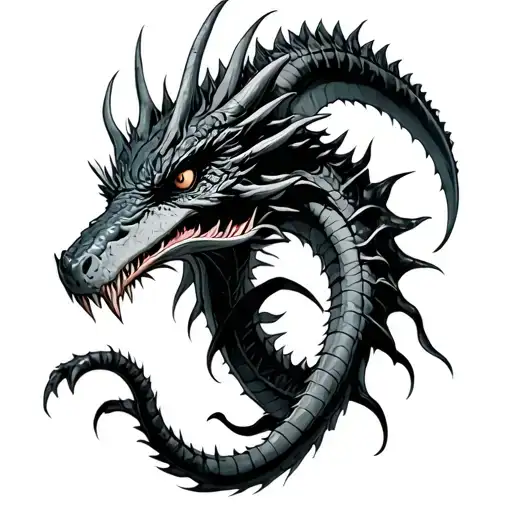 sea monster hunter monster tattoo design idea