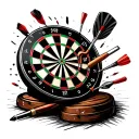 "D" dart board, darts going into it tattoo design idea