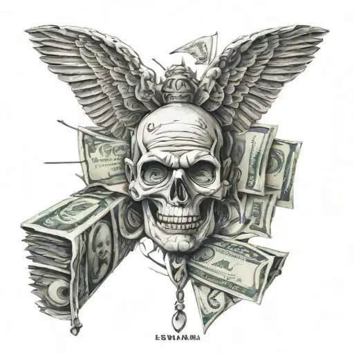 money, power respect, discipline tattoo design idea