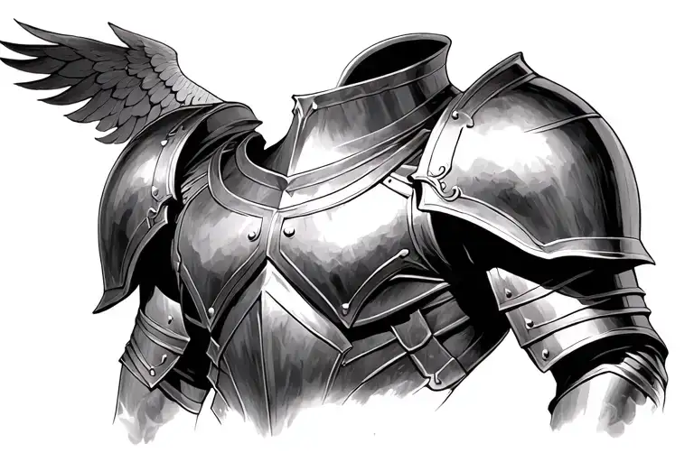 I want a full chest piece depicting the “Armor of God” from the Bible. I want it to be black and grey realism. I want th tattoo design idea