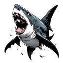 Celtic Shark breaching water tattoo design idea