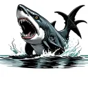 Celtic Shark breaching water tattoo design idea