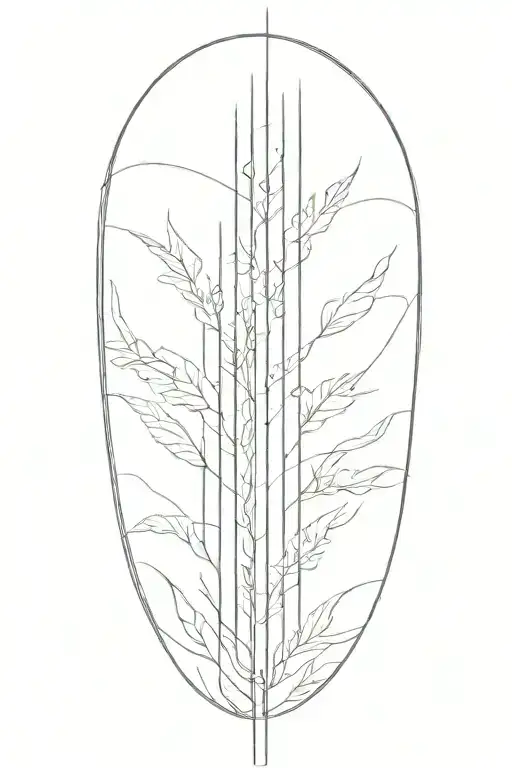 thin lines going vertical down upper arm tattoo design idea