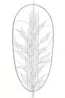 thin lines going vertical down upper arm tattoo design idea