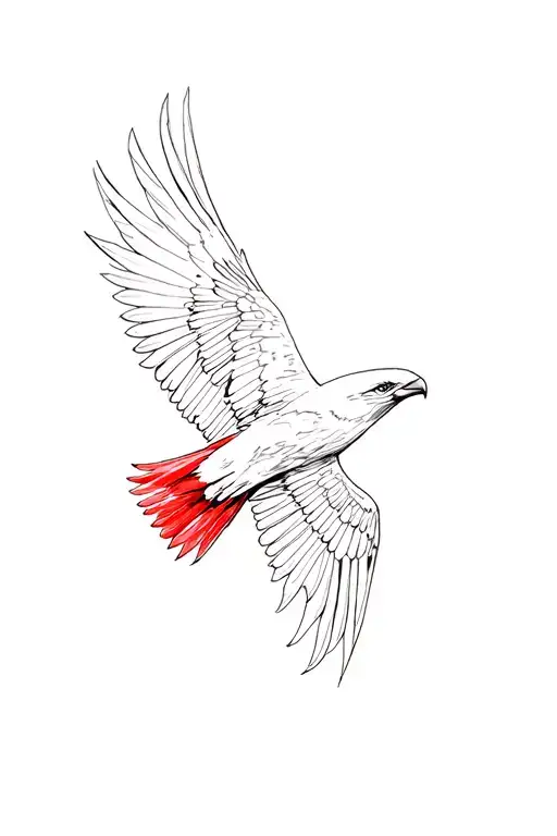 red kite flying tattoo design idea