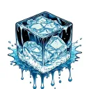ice cube melting realistic tattoo design idea