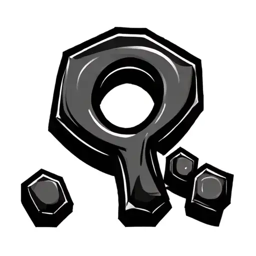 question mark made using 7 hexagons that meet on a flat edge with black borders tattoo design idea