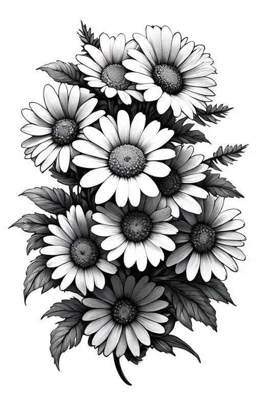daisy flowers tattoo design idea