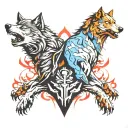 two wolves inside you good vs evil tattoo design idea