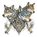 two wolves inside you good vs evil tattoo design idea