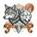 two wolves inside you good vs evil tattoo design idea