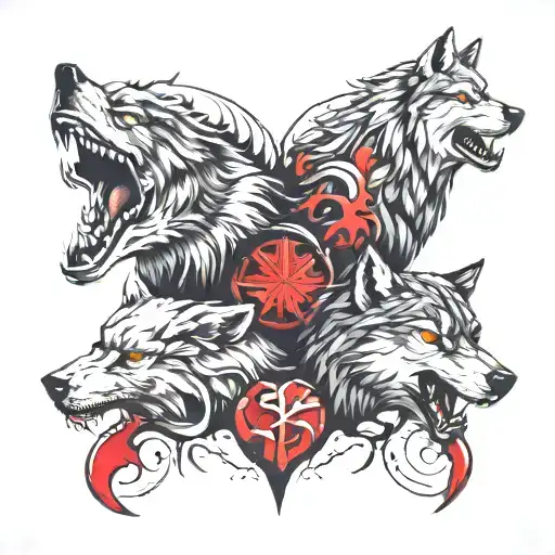two wolves inside you good vs evil tattoo design idea