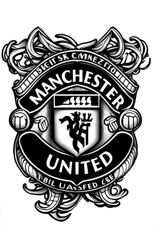 Manchester United logo intertwined tattoo design idea