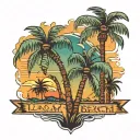Long Beach Palm Tree tattoo design idea