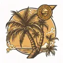 Long Beach Palm Tree tattoo design idea