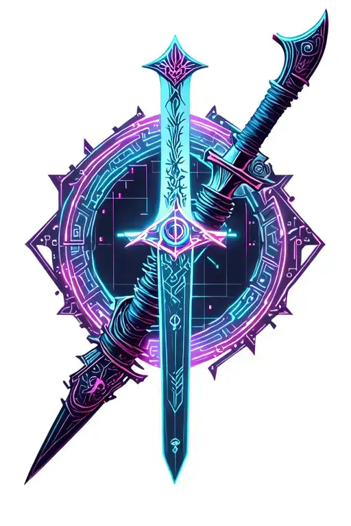 claymore sword wrapped tattoo design idea