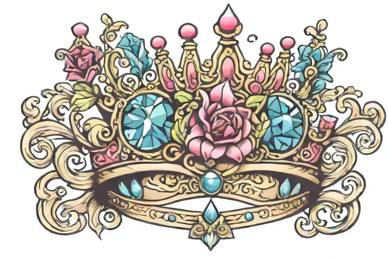 Princess tiara tattoo design idea