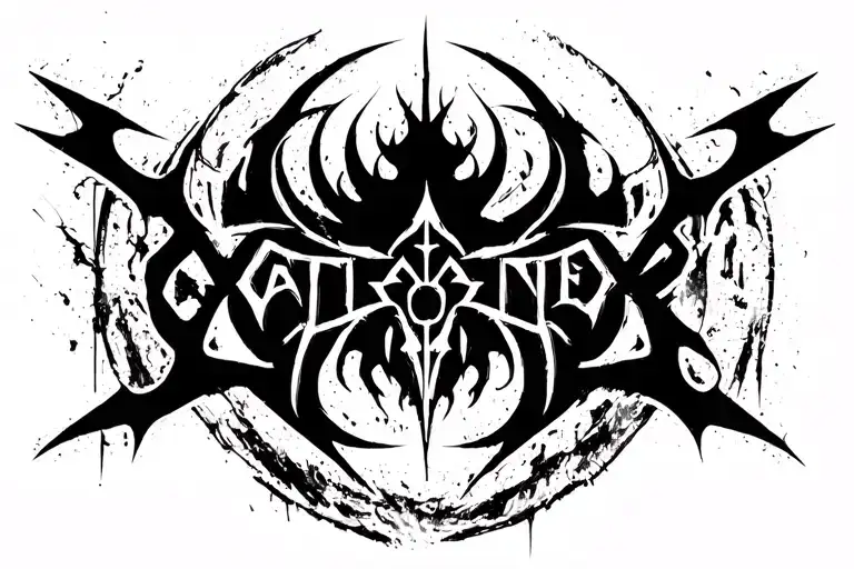 I need to create a logo for a band called cataner, blackmetal deathcore style death darkness tattoo design idea