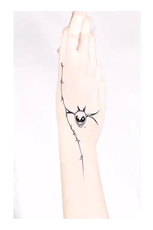 toothless and stitch forearm long tattoo design idea