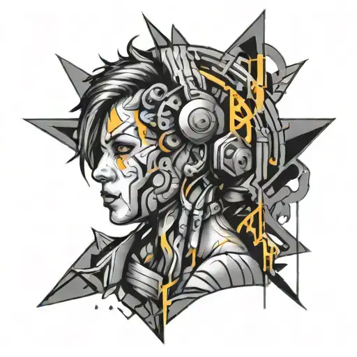 A BDSM-themed tattoo incorporating neon colors and abstract art elements tattoo design idea