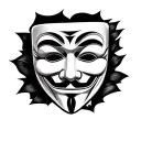 Anonymous Mask tattoo design idea