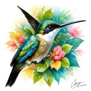 humming-bird tattoo design idea