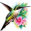 humming-bird tattoo design idea
