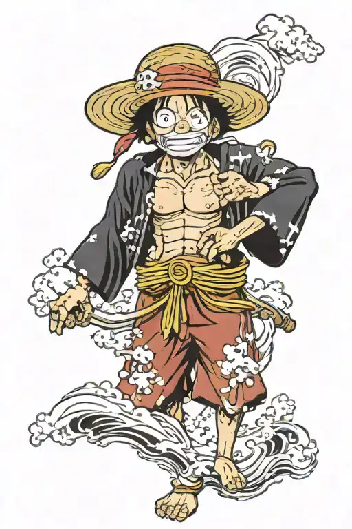luffy one piece tattoo design idea