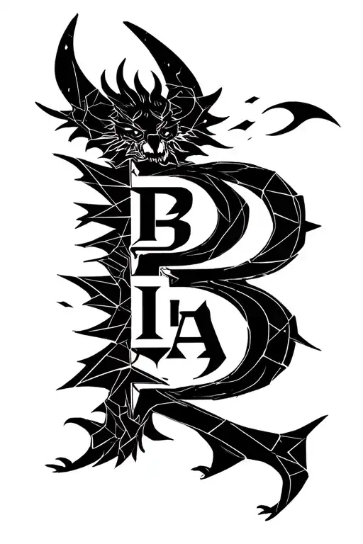"B E L I A L" BELIAL DEMON tattoo design idea
