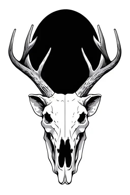 deer skull tattoo design idea