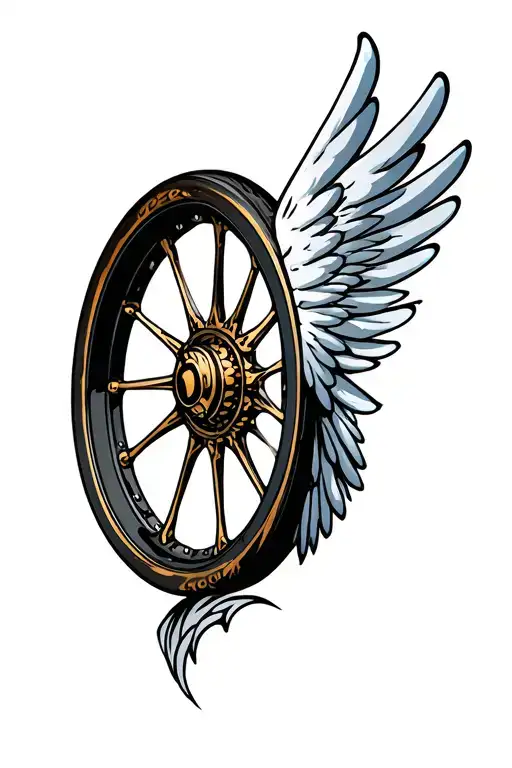 Wheel With Wings tattoo design idea