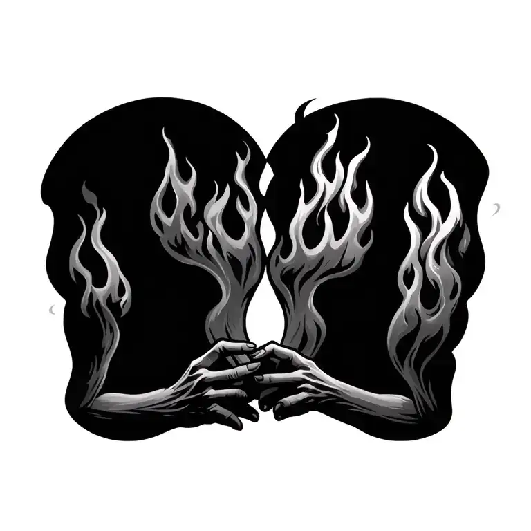 fire and strong bond tattoo design idea