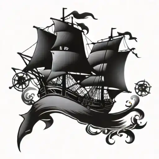 pirate sails and goonies never say tattoo design idea