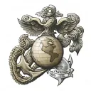 Eagle, Globe, & Anchor US Marines logo tattoo design idea
