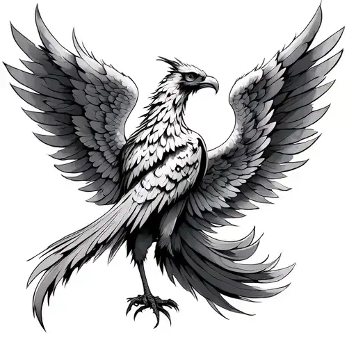 phoenix with angel wings tattoo design idea