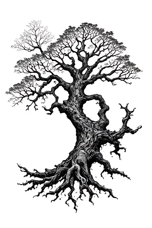 tree of life, grave tattoo design idea