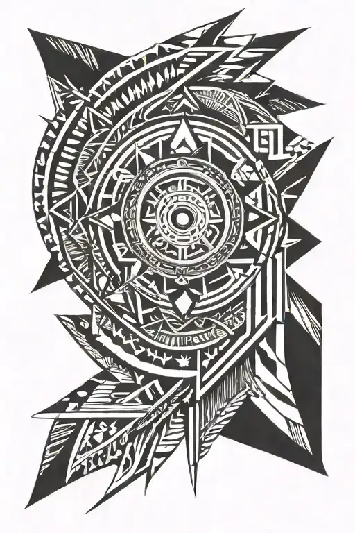 Cherokee tribal sleeve tattoo design idea