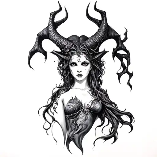 Lilith devil tattoo design idea