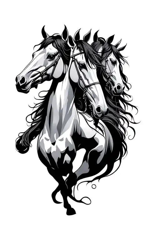 4 horsemen of bible tattoo design idea