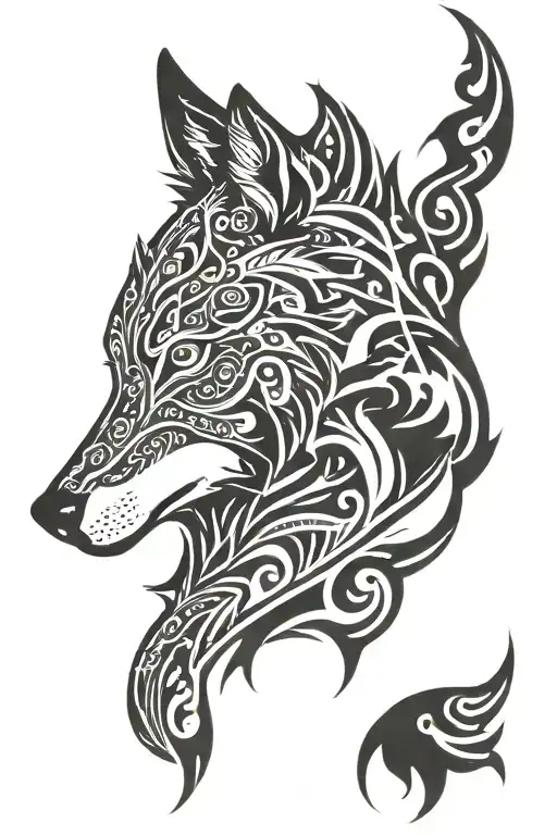 Wolf silhouette tattoo design idea