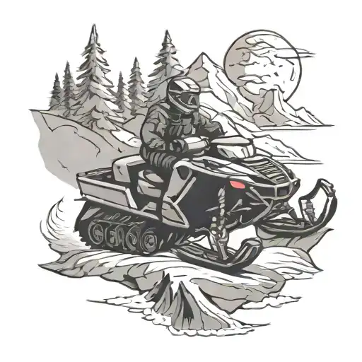 mountain, snowmobile, and 4 wheeler tattoo design idea