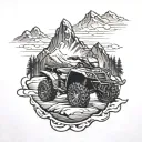 mountain, snowmobile, and 4 wheeler tattoo design idea