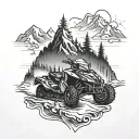 mountain, snowmobile, and 4 wheeler tattoo design idea